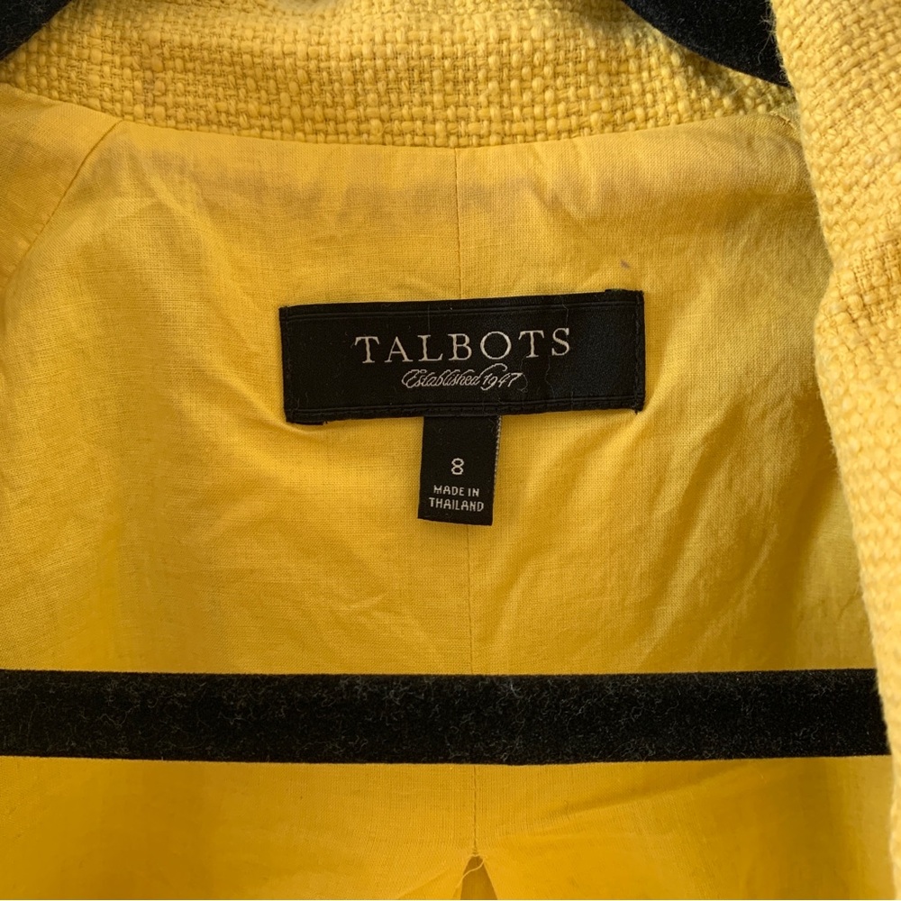 Talbot’s Mustard Yellow Linen/Cotton Blazer size 8 - Picture 3 of 6